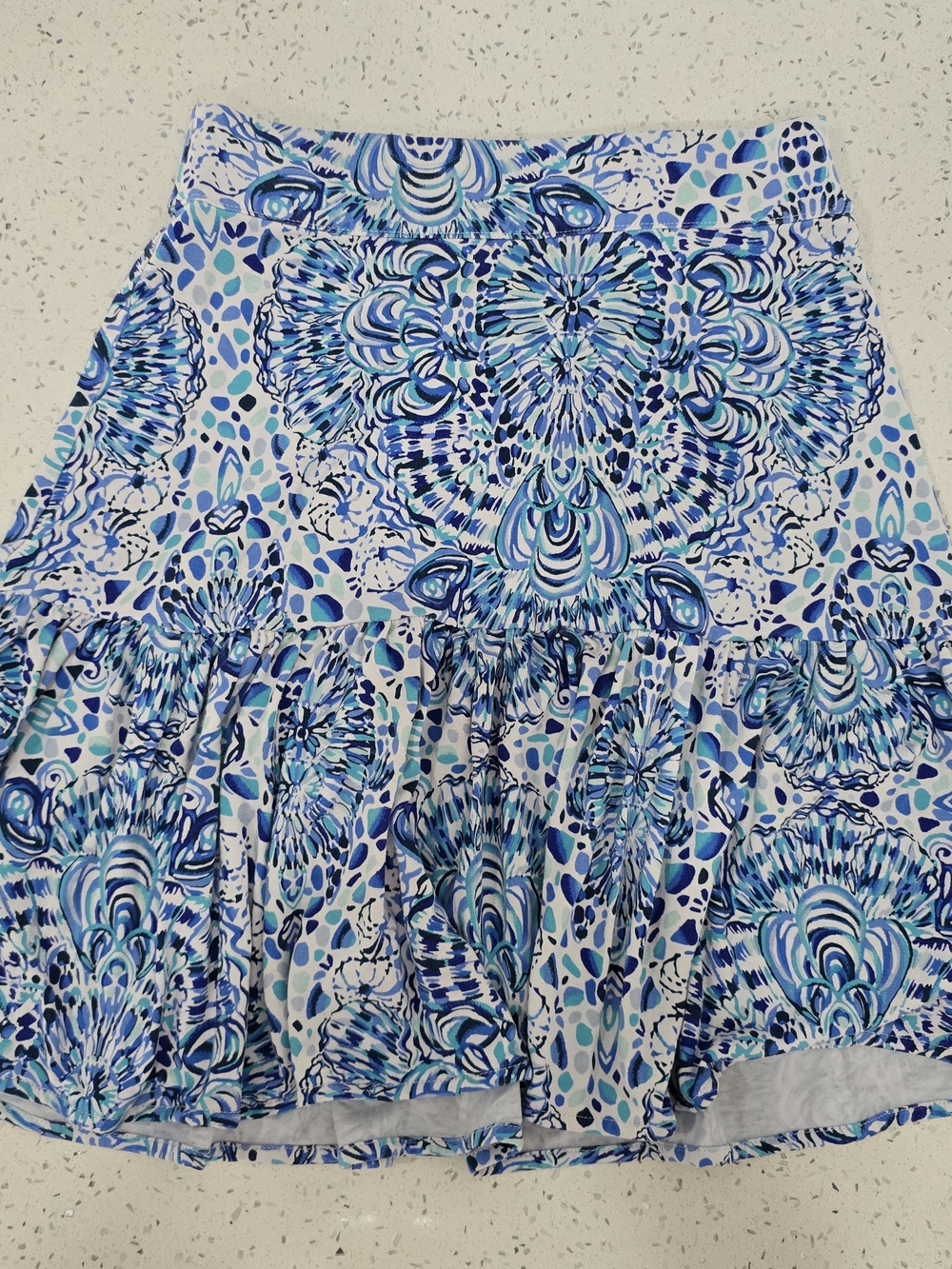 Lilly Pulitzer Blue & White Floral-Print Tiered Skirt